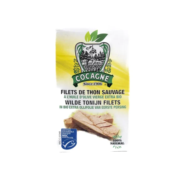 cocagne tuna fillet with organic extra virgin olive oil msc 120