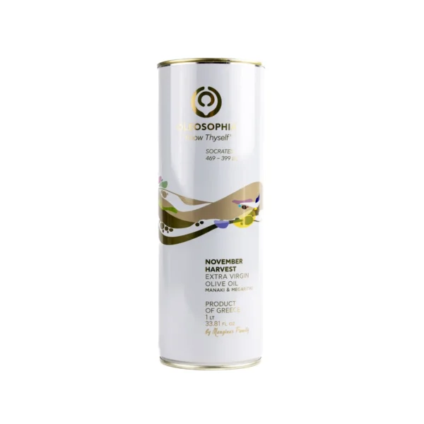 Oleosophia extra virgin olive oil November harvest 1000 ml canister