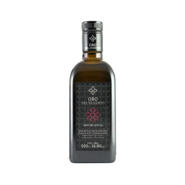 hojiblanca extra virgin olive oil early harvest organic oro del desierto 500 ml